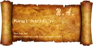 Mangl Adrián névjegykártya